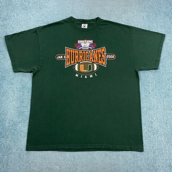 VINTAGE University of Miami Hurricanes 2002 Rose Bowl Shirt XL UM Football AT&T - Picture 1 of 10
